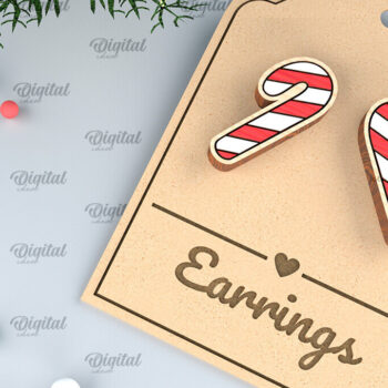 Intra απο ξύλο plywood Χρώμα wenge 3mm-4mm πάχος - Χριστουγεννιάτικα ξύλινα σκουλαρίκια με λέιζερ Δίασταση 3x3 cm INTRAFABR-93980508 - Image 1