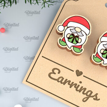 Intra απο ξύλο plywood Χρώμα wenge 3mm-4mm πάχος - Χριστουγεννιάτικα ξύλινα σκουλαρίκια με λέιζερ Δίασταση 3x3 cm INTRAFABR-87203498 - Image 1