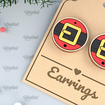 Intra απο ξύλο plywood Χρώμα wenge 3mm-4mm πάχος - Χριστουγεννιάτικα ξύλινα σκουλαρίκια με λέιζερ Δίασταση 3x3 cm INTRAFABR-87203074 - Image 1