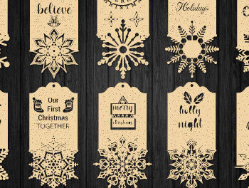 Intra απο ξύλο plywood Χρώμα wenge 3mm-4mm πάχος - Χριστουγεννιάτικη ξύλινη ετικέτα δώρου bundle1100 Δίασταση 15x15 cm INTRAFABR-87203185 - Image 3