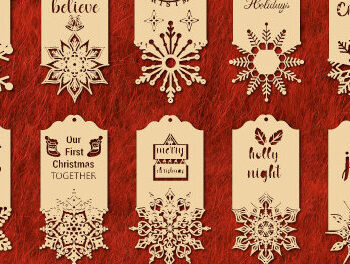 Intra απο ξύλο plywood Χρώμα wenge 3mm-4mm πάχος - Χριστουγεννιάτικη ξύλινη ετικέτα δώρου bundle1100 Δίασταση 15x15 cm INTRAFABR-87203185 - Image 4