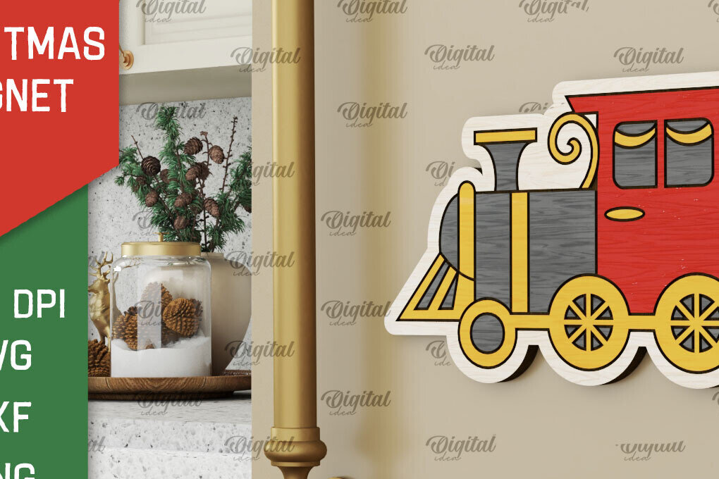 Intra απο ξύλο plywood  Χρώμα wenge 3mm-4mm πάχος - Χριστουγεννιάτικο Ξύλινο με μαγνήτη με λέιζερ Δίασταση 15x15 cm INTRAFABR-109882743