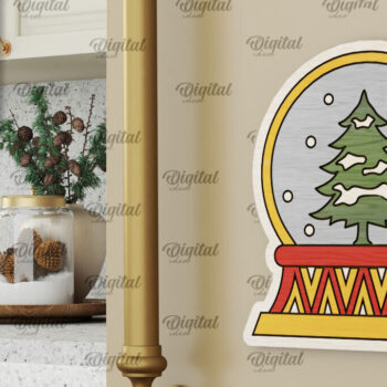 Intra απο ξύλο plywood Χρώμα wenge 3mm-4mm πάχος - Χριστουγεννιάτικο Ξύλινο με μαγνήτη με λέιζερ Δίασταση 15x15 cm INTRAFABR-109882613 - Image 1