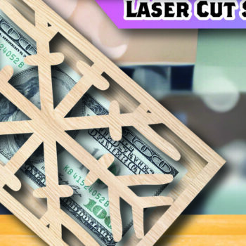 Intra απο ξύλο plywood  Χρώμα wenge 3mm-4mm πάχος - με χριστουγεννιάτικη ξύλινη θήκη χρημάτων Δίασταση 15x15 cm INTRAFABR-109882636 - Image 1