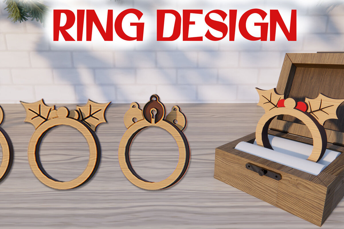 Intra απο ξύλο plywood  Χρώμα wenge 3mm-4mm πάχος - Χριστουγεννιάτικο ξύλινο δαχτυλίδι με λέιζερ Δίασταση 15x15 cm INTRAFABR-108111789