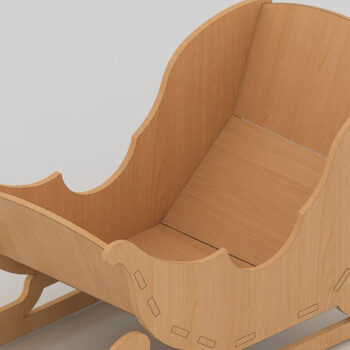 Intra απο ξύλο plywood Χρώμα wenge 3mm-4mm πάχος - Χριστουγεννιάτικα Ξύλινα Αρχεία κομμένα με έλκηθρο Άγιου Βασίλη Δίασταση 30x20 cm INTRAFABR-106411310 - Image 2