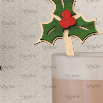 Intra απο ξύλο plywood Χρώμα wenge 3mm-4mm πάχος - Χριστουγεννιάτικο Ξύλινο Αναδευτήρα LaserCut Πακέτο Δίασταση 15x15 cm INTRAFABR-18348133 - Image 6