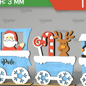 Intra απο ξύλο plywood  Χρώμα wenge 3mm-4mm πάχος - Χριστουγεννιάτικο ξύλινο τρένο με λέιζερ Δίασταση 15x15 cm INTRAFABR-69143832 - Image 1