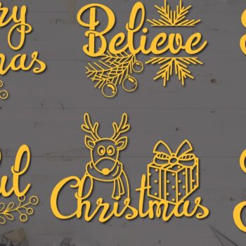 Intra απο ξύλο plywood Χρώμα wenge 3mm-4mm πάχος - Χριστουγεννιάτικα στολίδια λέξεων πακέτο Δίασταση 6x6 cm INTRAFABR-52452869 - Image 1