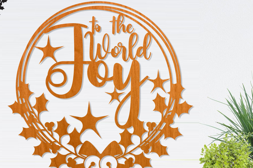 Intra απο ξύλο plywood  Χρώμα wenge 3mm-4mm πάχος - Χριστουγεννιάτικο στεφάνι 10 Δίασταση 30x20 cm INTRAFABR-52453038