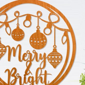 Intra απο ξύλο plywood  Χρώμα wenge 3mm-4mm πάχος - Χριστουγεννιάτικο στεφάνι 2 - Eps Ai Png Pdf Δίασταση 30x20 cm INTRAFABR-52453092 - Image 1