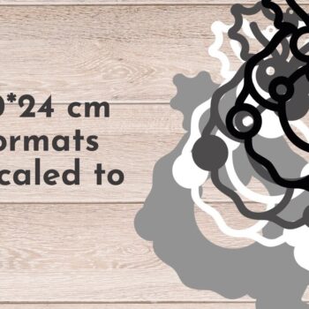 Intra απο ξύλο plywood Χρώμα wenge 3mm-4mm πάχος - Χριστουγεννιάτικο στεφάνι 3D, Στολίδι Μάνταλα Δίασταση 6x6 cm INTRAFABR-52453843 - Image 2