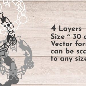 Intra απο ξύλο plywood  Χρώμα wenge 3mm-4mm πάχος - Χριστουγεννιάτικο στεφάνι 3D, Στολίδι Μάνταλα Δίασταση 6x6 cm INTRAFABR-52453928