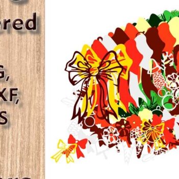 Intra απο ξύλο plywood  Χρώμα wenge 3mm-4mm πάχος - με λέιζερ 3D Χριστουγεννιάτικο στεφάνι Δίασταση 82x11 cm INTRAFABR-71452599 - Image 3