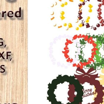 Intra απο ξύλο plywood  Χρώμα wenge 3mm-4mm πάχος - Χριστουγεννιάτικο στεφάνι 3D Πολυεπίπεδα Αρχεία Δίασταση 8x9 cm INTRAFABR-35001769 - Image 3