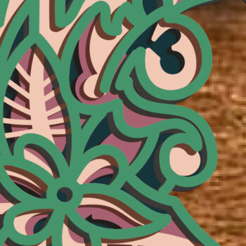 Intra απο ξύλο plywood Χρώμα wenge 3mm-4mm πάχος - Χριστουγεννιάτικο στεφάνι 3D Zentangle Files Δίασταση 30x20 cm INTRAFABR-52454023 - Image 3