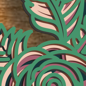 Intra απο ξύλο plywood Χρώμα wenge 3mm-4mm πάχος - Χριστουγεννιάτικο στεφάνι 3D Zentangle Files Δίασταση 30x20 cm INTRAFABR-52454023 - Image 4