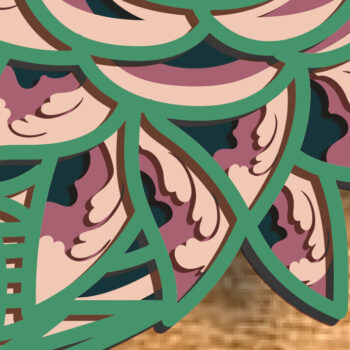 Intra απο ξύλο plywood Χρώμα wenge 3mm-4mm πάχος - Χριστουγεννιάτικο στεφάνι 3D Zentangle Files Δίασταση 30x20 cm INTRAFABR-52454023 - Image 6