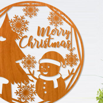 Intra απο ξύλο plywood  Χρώμα wenge 3mm-4mm πάχος - Χριστουγεννιάτικο στεφάνι 9 Δίασταση 30x20 cm INTRAFABR-52454154 - Image 1