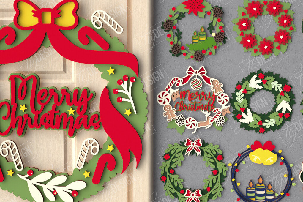 Intra απο ξύλο plywood  Χρώμα wenge 3mm-4mm πάχος - Δέσμη Χριστουγεννιάτικων Στεφανιών | Διακόσμηση βεράντας Δίασταση 15x15 cm INTRAFABR-52454197