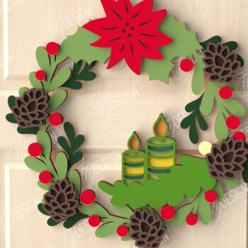 Intra απο ξύλο plywood  Χρώμα wenge 3mm-4mm πάχος - Δέσμη Χριστουγεννιάτικων Στεφανιών | Διακόσμηση βεράντας Δίασταση 15x15 cm INTRAFABR-52454197 - Image 4