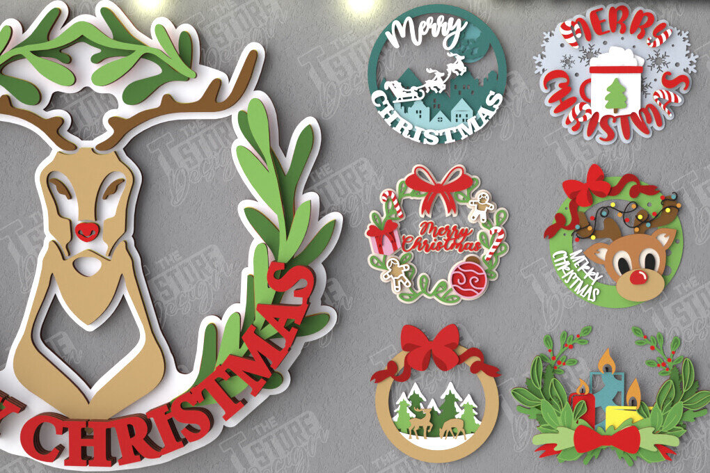 Intra απο ξύλο plywood  Χρώμα wenge 3mm-4mm πάχος - Δέσμη Χριστουγεννιάτικων Στεφανιών | Διακόσμηση βεράντας Δίασταση 15x15 cm INTRAFABR-52454271