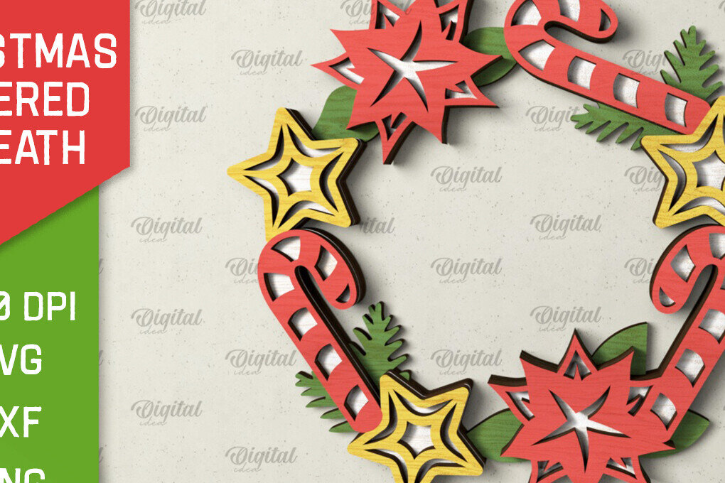 Intra απο ξύλο plywood  Χρώμα wenge 3mm-4mm πάχος - Χριστουγεννιάτικο στεφάνι πόρτας πινακίδα Δίασταση 15x15 cm INTRAFABR-71455019