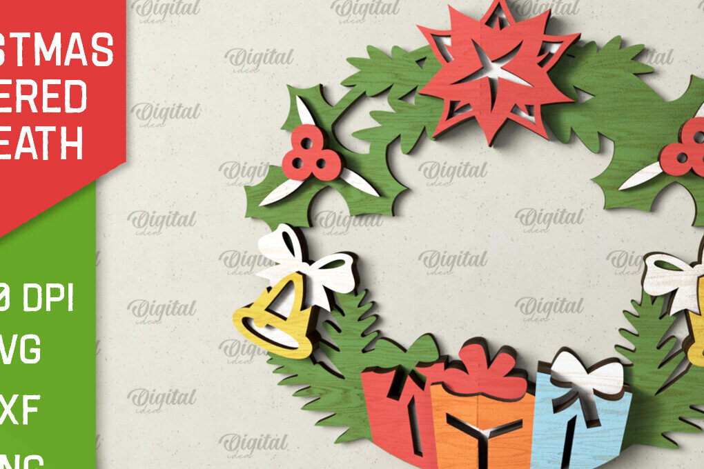 Intra απο ξύλο plywood  Χρώμα wenge 3mm-4mm πάχος - Χριστουγεννιάτικο στεφάνι πόρτας πινακίδα Δίασταση 15x15 cm INTRAFABR-71455267