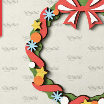 Intra απο ξύλο plywood  Χρώμα wenge 3mm-4mm πάχος - Χριστουγεννιάτικο στεφάνι πόρτας πινακίδα Δίασταση 15x15 cm INTRAFABR-30067661 - Image 1