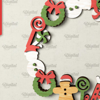 Intra απο ξύλο plywood  Χρώμα wenge 3mm-4mm πάχος - Χριστουγεννιάτικο στεφάνι πόρτας πινακίδα Δίασταση 15x15 cm INTRAFABR-122654009 - Image 1