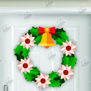 Intra απο ξύλο plywood  Χρώμα wenge 3mm-4mm πάχος - Χριστουγεννιάτικο στεφάνι Δίασταση 15x15 cm INTRAFABR-97660618 - Image 1