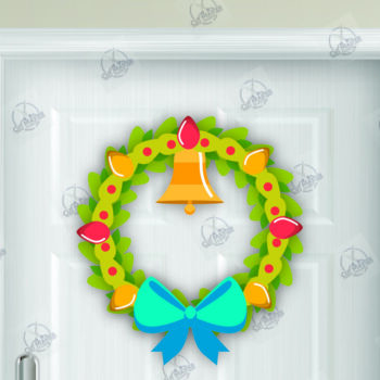 Intra απο ξύλο plywood  Χρώμα wenge 3mm-4mm πάχος - Χριστουγεννιάτικο στεφάνι Δίασταση 15x15 cm INTRAFABR-97660641 - Image 2