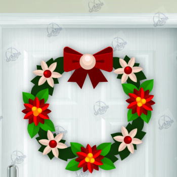 Intra απο ξύλο plywood  Χρώμα wenge 3mm-4mm πάχος - Χριστουγεννιάτικο στεφάνι Δίασταση 15x15 cm INTRAFABR-97660851 - Image 2