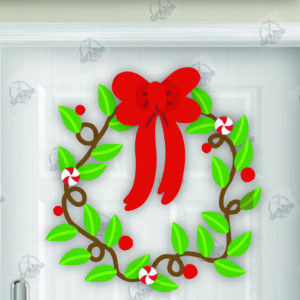 Intra απο ξύλο plywood  Χρώμα wenge 3mm-4mm πάχος - Χριστουγεννιάτικο στεφάνι Δίασταση 15x15 cm INTRAFABR-97655597