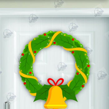 Intra απο ξύλο plywood  Χρώμα wenge 3mm-4mm πάχος - Χριστουγεννιάτικο στεφάνι Δίασταση 15x15 cm INTRAFABR-97655656 - Image 1