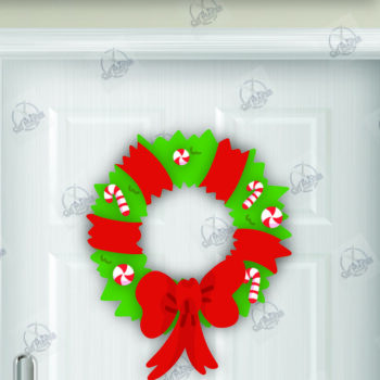 Intra απο ξύλο plywood  Χρώμα wenge 3mm-4mm πάχος - Χριστουγεννιάτικο στεφάνι Δίασταση 15x15 cm INTRAFABR-97655729 - Image 1