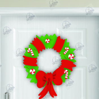 Intra απο ξύλο plywood  Χρώμα wenge 3mm-4mm πάχος - Χριστουγεννιάτικο στεφάνι Δίασταση 15x15 cm INTRAFABR-97655729 - Image 2