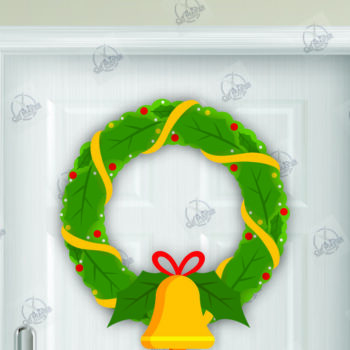 Intra απο ξύλο plywood  Χρώμα wenge 3mm-4mm πάχος - Πακέτο με χριστουγεννιάτικο στεφάνι Δίασταση 15x15 cm INTRAFABR-97655754 - Image 4