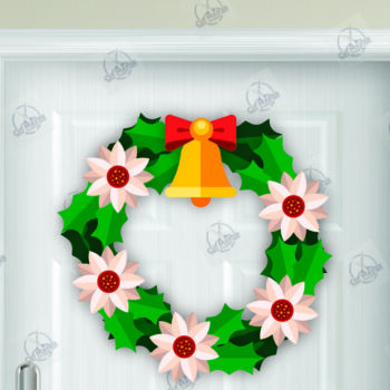 Intra απο ξύλο plywood  Χρώμα wenge 3mm-4mm πάχος - Πακέτο με χριστουγεννιάτικο στεφάνι Δίασταση 15x15 cm INTRAFABR-97655754 - Image 6