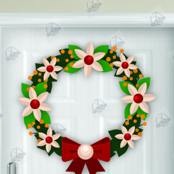 Intra απο ξύλο plywood  Χρώμα wenge 3mm-4mm πάχος - Πακέτο με χριστουγεννιάτικο στεφάνι Δίασταση 15x15 cm INTRAFABR-97655768 - Image 4