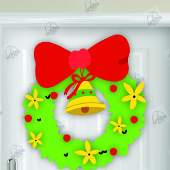 Intra απο ξύλο plywood  Χρώμα wenge 3mm-4mm πάχος - Πακέτο με χριστουγεννιάτικο στεφάνι Δίασταση 15x15 cm INTRAFABR-97655768 - Image 8