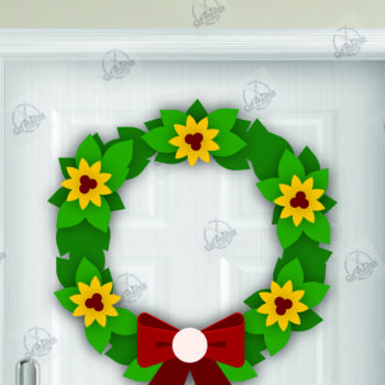 Intra απο ξύλο plywood  Χρώμα wenge 3mm-4mm πάχος - Πακέτο με χριστουγεννιάτικο στεφάνι Δίασταση 15x15 cm INTRAFABR-97655798 - Image 3