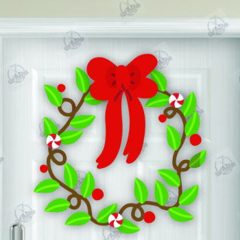 Intra απο ξύλο plywood  Χρώμα wenge 3mm-4mm πάχος - Πακέτο με χριστουγεννιάτικο στεφάνι Δίασταση 15x15 cm INTRAFABR-97655798 - Image 7