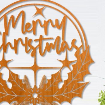 Intra απο ξύλο plywood Χρώμα wenge 3mm-4mm πάχος - Χριστουγεννιάτικο στεφάνι Δίασταση 30x20 cm INTRAFABR-97655462 - Image 1