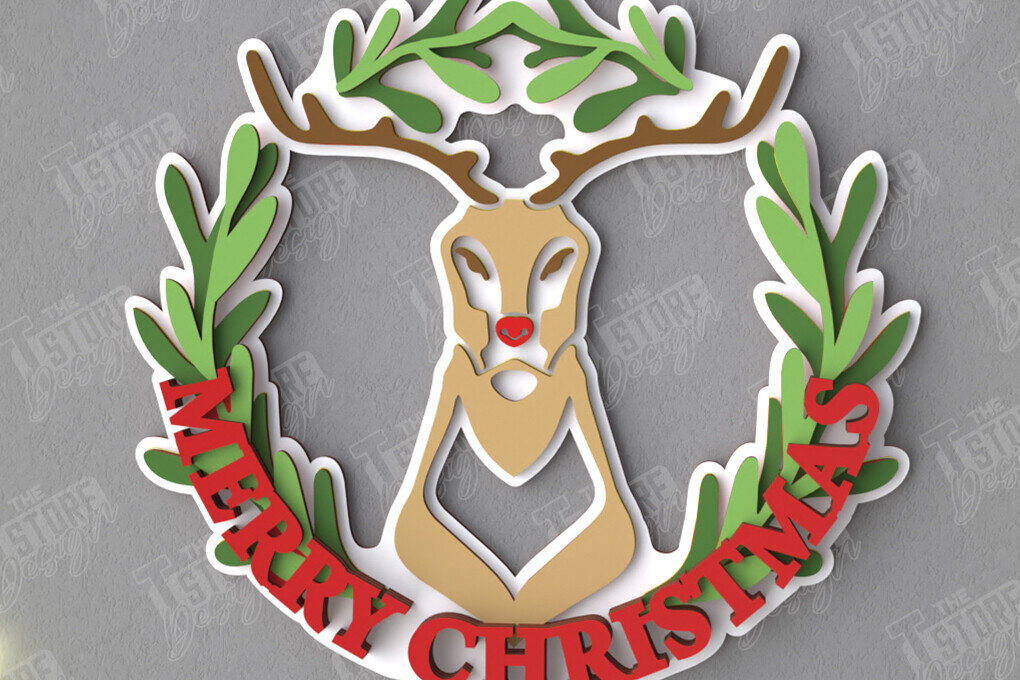 Intra απο ξύλο plywood  Χρώμα wenge 3mm-4mm πάχος - Χριστουγεννιάτικο στεφάνι | Διακόσμηση βεράντας | Αργία Δίασταση 15x15 cm INTRAFABR-52454609