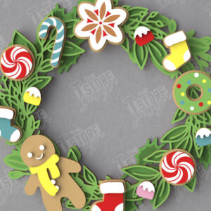 Intra απο ξύλο plywood  Χρώμα wenge 3mm-4mm πάχος - Χριστουγεννιάτικο στεφάνι | Διακόσμηση βεράντας | Αργία Δίασταση 15x15 cm INTRAFABR-52454972