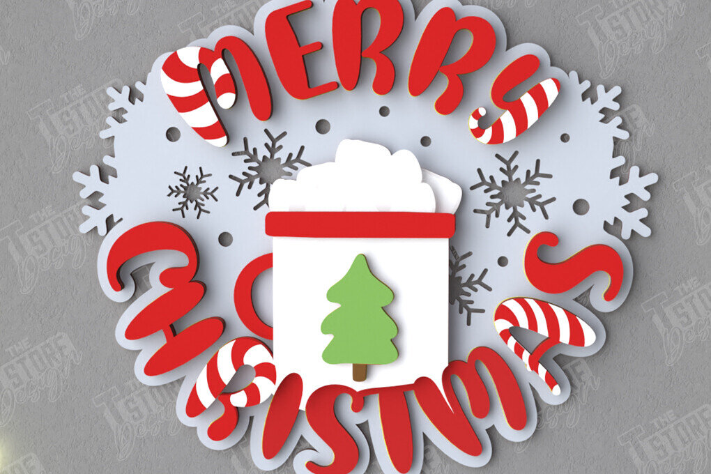 Intra απο ξύλο plywood  Χρώμα wenge 3mm-4mm πάχος - Χριστουγεννιάτικο στεφάνι | Διακόσμηση βεράντας | Αργία Δίασταση 15x15 cm INTRAFABR-52455075