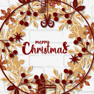 Intra απο ξύλο plywood  Χρώμα wenge 3mm-4mm πάχος - Χριστουγεννιάτικο στεφάνι Wooden Layer 800 Δίασταση 15x15 cm INTRAFABR-71458853