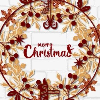 Intra απο ξύλο plywood  Χρώμα wenge 3mm-4mm πάχος - Χριστουγεννιάτικο στεφάνι Wooden Layer 800 Δίασταση 15x15 cm INTRAFABR-71458853 - Image 1