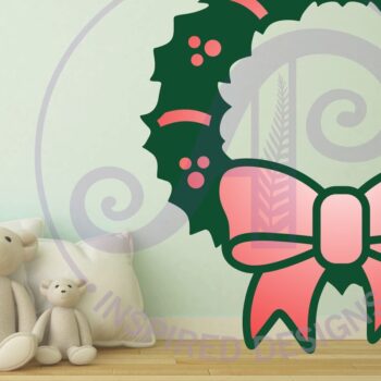 Intra απο ξύλο plywood  Χρώμα wenge 3mm-4mm πάχος - Χριστουγεννιάτικο στεφάνι τοίχου, Δίασταση 40x50 cm INTRAFABR-35001749 - Image 2